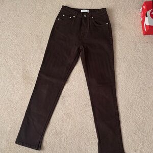Zara Dark Brown Straight Leg Jeans